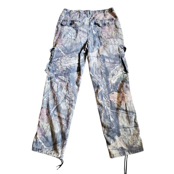 Mossy Oak Pants - Y2k Camo Pants Mossy Oak Perfect Fade Baggy Pants Pink Accents - Size 5